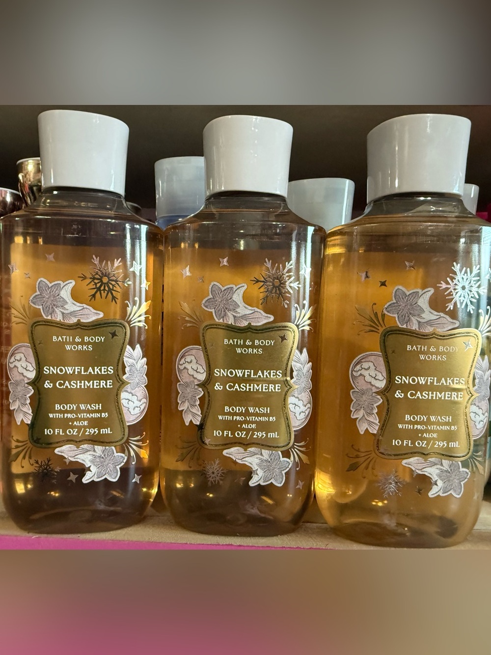 3 Bath & Body Works Snowflakes & Cashmere Body Wash - Amber